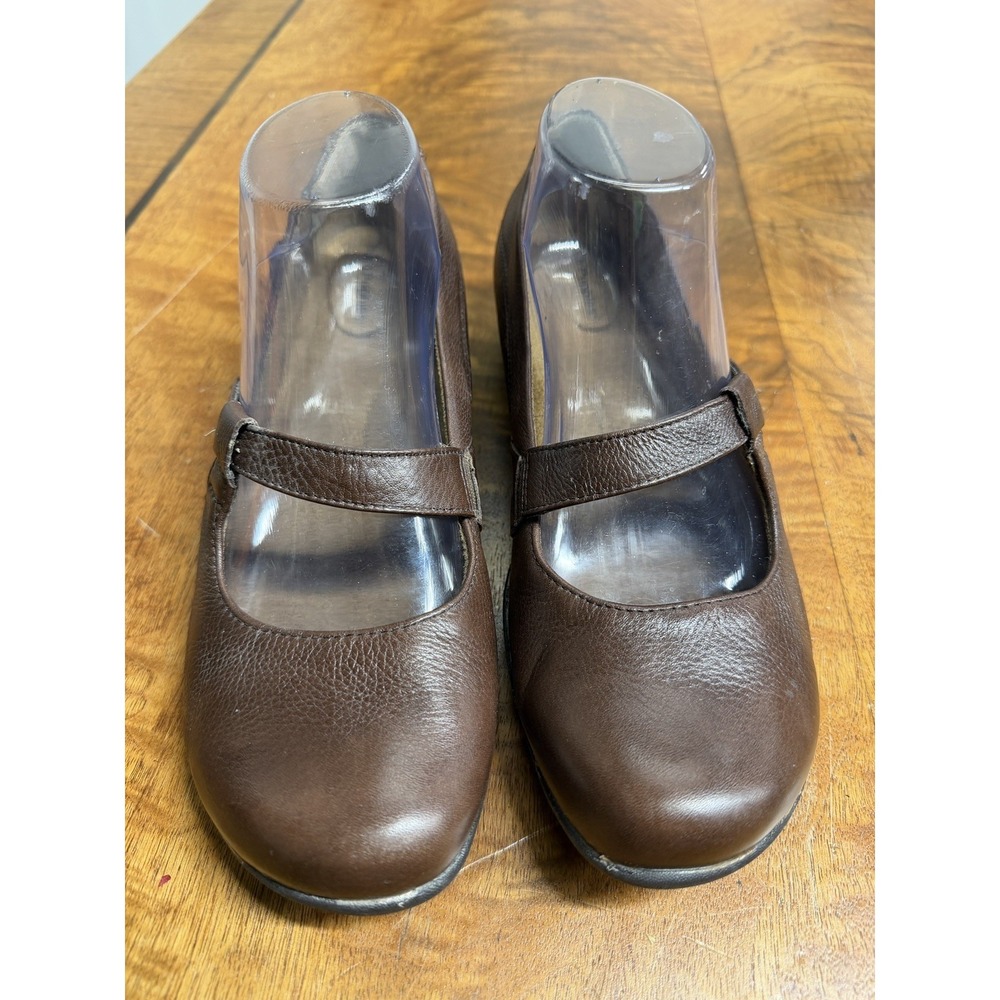 Hush puppies Women's 8.5 Brown Leather Mary Jane's Comfort Flat Strap H502324